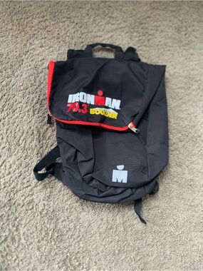 Iron Man Black Backpack with Red Trim and Yellow Logo